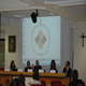 Da sin. Cecilia Bayon, consacrata del Regnum Christi, Don Emilio Bettini, segretario di Mons. Leuzzi, P. Nicola Tovagliari, cappellano UER e la dott.ssa Lorenza Cannarsa e il dott. David Apa del Centro di Formazione Integrale dell�Universit&agrave;. 