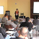 La psic&oacute;loga Claudia Tarasco en una de las conferencias.