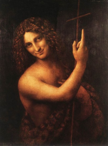 Di Vinci’s mysterious painting of John the Baptist pointing to the cross