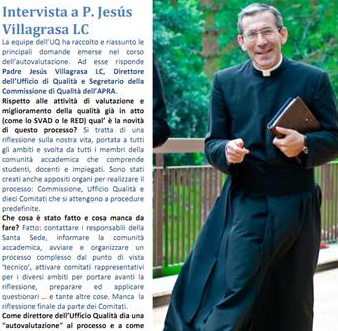 Imagen del boletín n. 9 de la «oficina de calidad» del Ateneo Pontificio Regina Apostolorum.