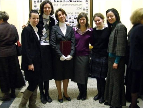 Adél with the consecrated team in Hungary.