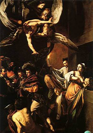 Pintura de Caravaggio titulada “Las siete obras de misericordia”.