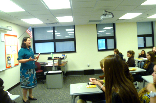 Joan talks with students from Everest Collegiate Girls’ High School