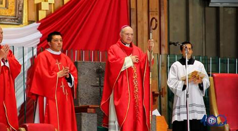 Mons. Carlos Aguiar Retes, arzobispo de Tlalnepantla y presidente del CELAM, presidió la celebración eucarística.