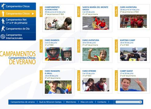 Campamentos para chicos.