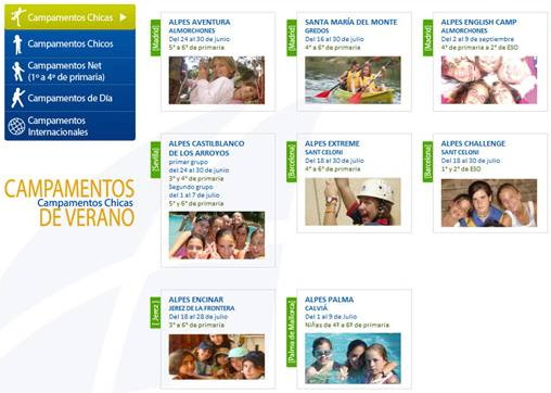 Campamentos para chicas.
