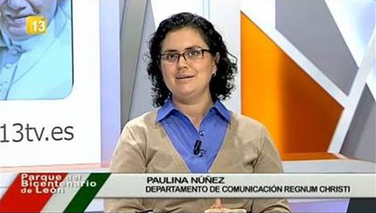 Paulina Núñez, consagrada del Regnum Christi, en un momento durante su intervención en canal 13 de España.
