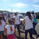 Juventud y Familia Misionera de Costa Rica peregrinando hacia el santuario.