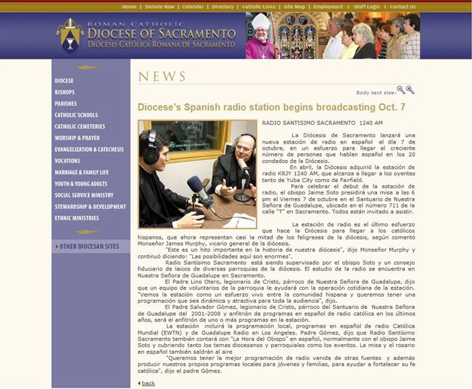 La sección de noticias de la diócesis de Sacramento, California, publicó una nota sobre la puesta en marcha de este nuevo proyecto de evangelización.