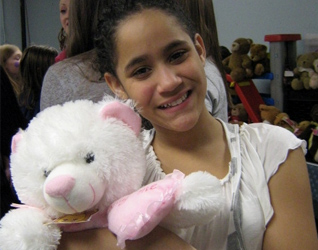 One of the children with her bear