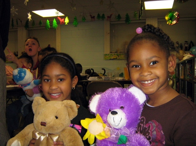 Happy kids with bears