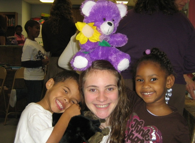 Challenge club member Kara O’Donnell with children