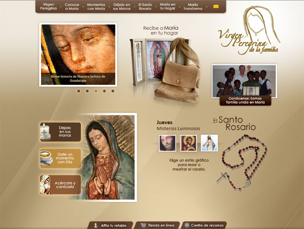 Nuevo diseño de la página web del apostolado “Virgen Peregrina de la Familia”.
