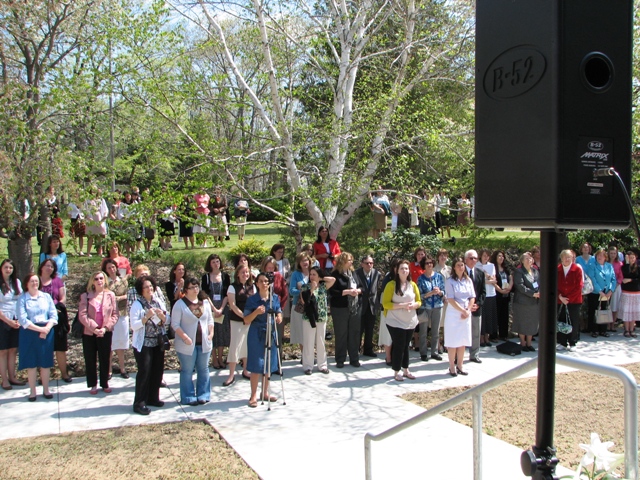 The crowd at the library