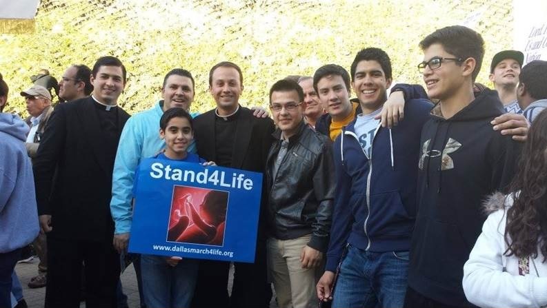 Br Jaime Cortez and Br Joaquin Sainz in the March for Life in Dallas.