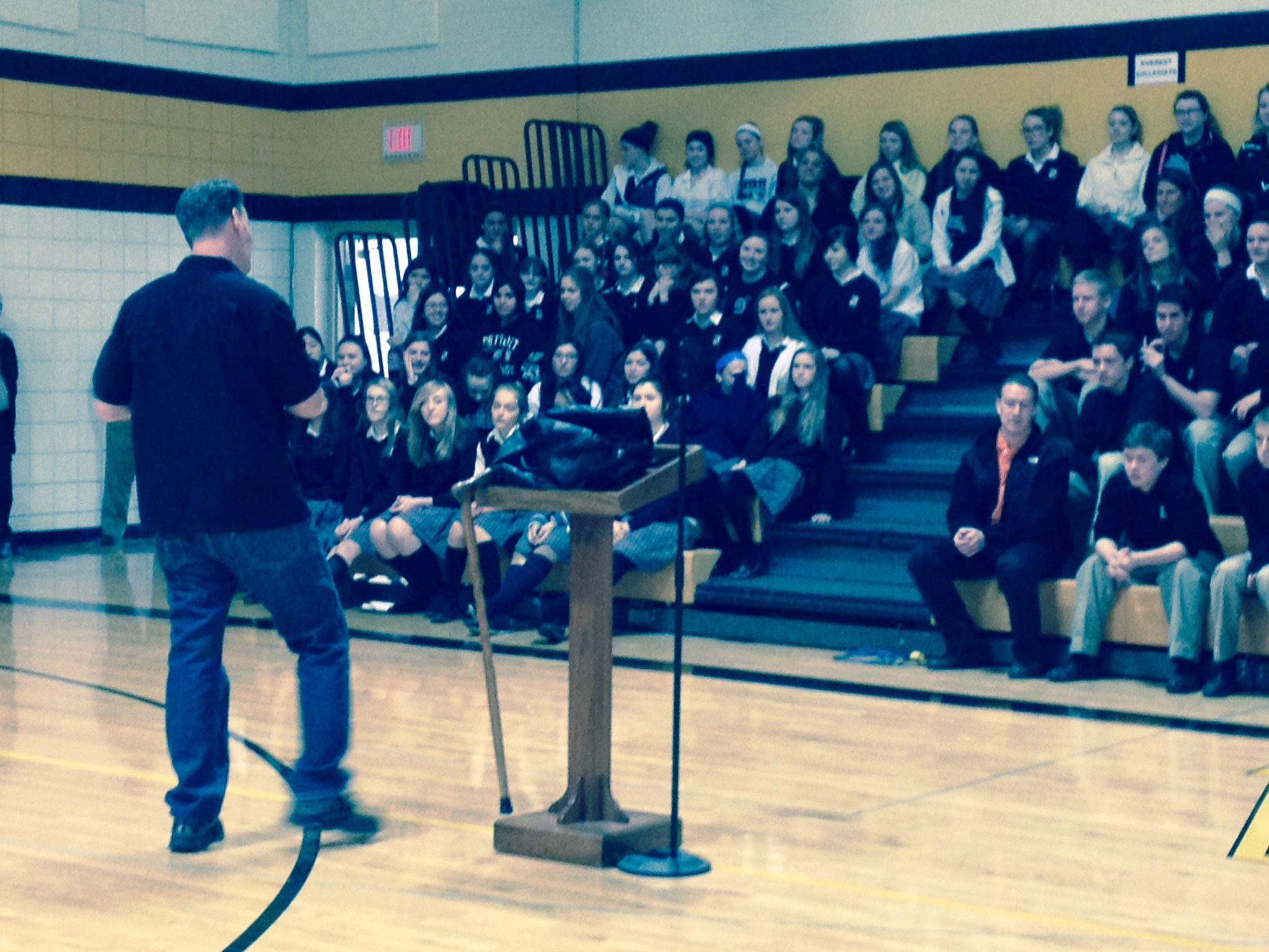 Jim Rockwell speaking at Everest Collegiate HS