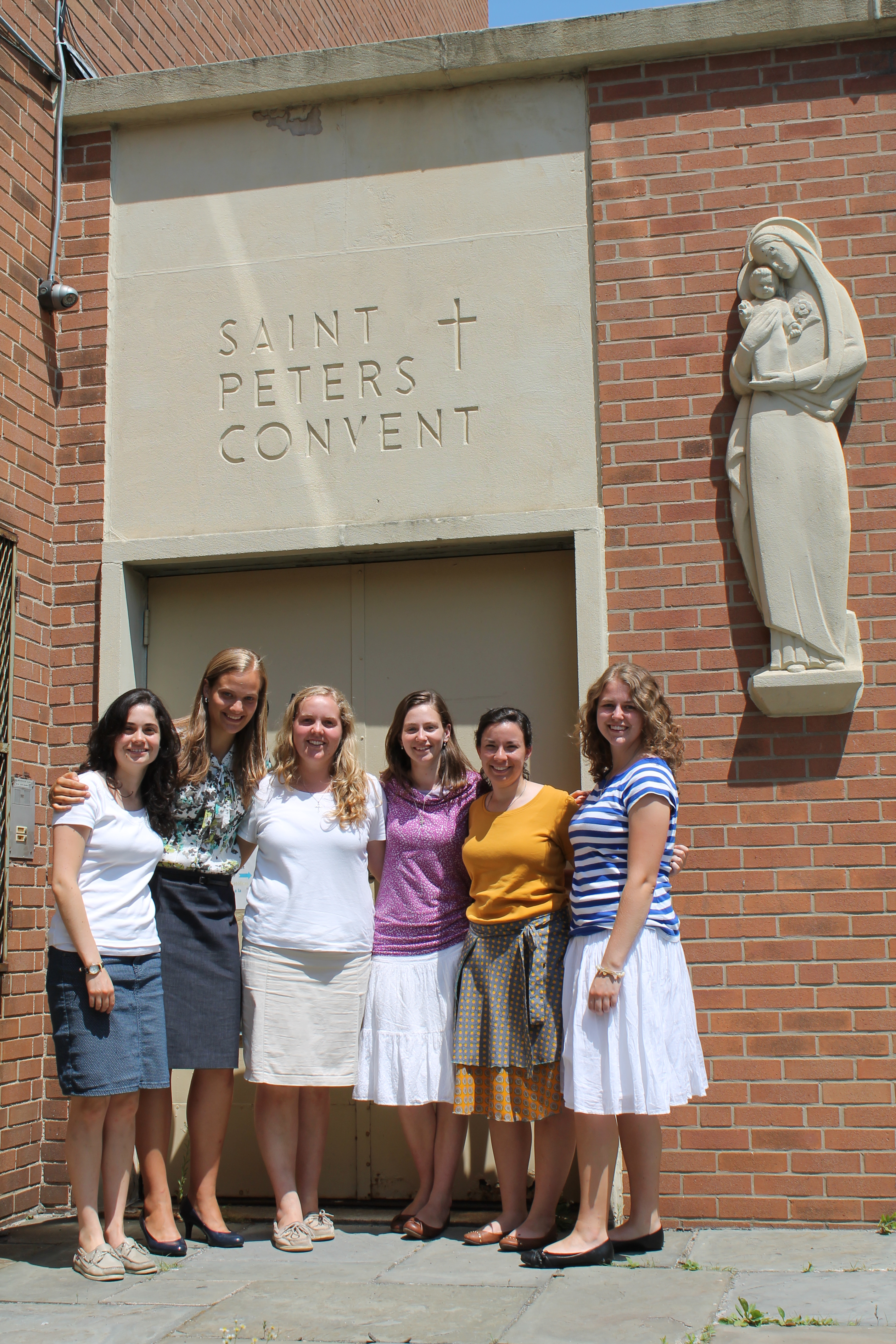 The consecrated candidates outside the convent school.