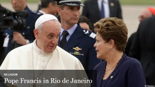 Reuters photo Pope with president of Brazil