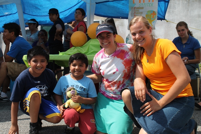 With the children