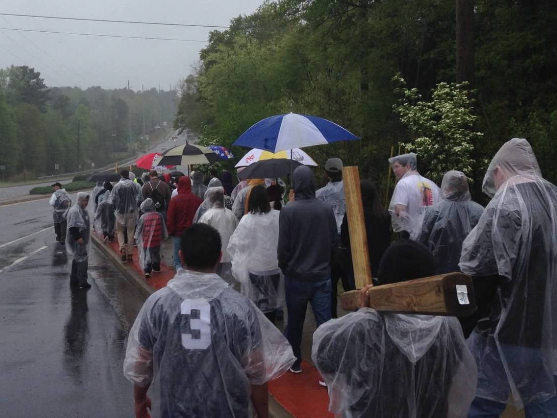 Braving the rain in Atlanta