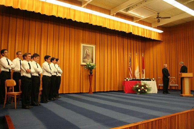 Receiving their cassocks