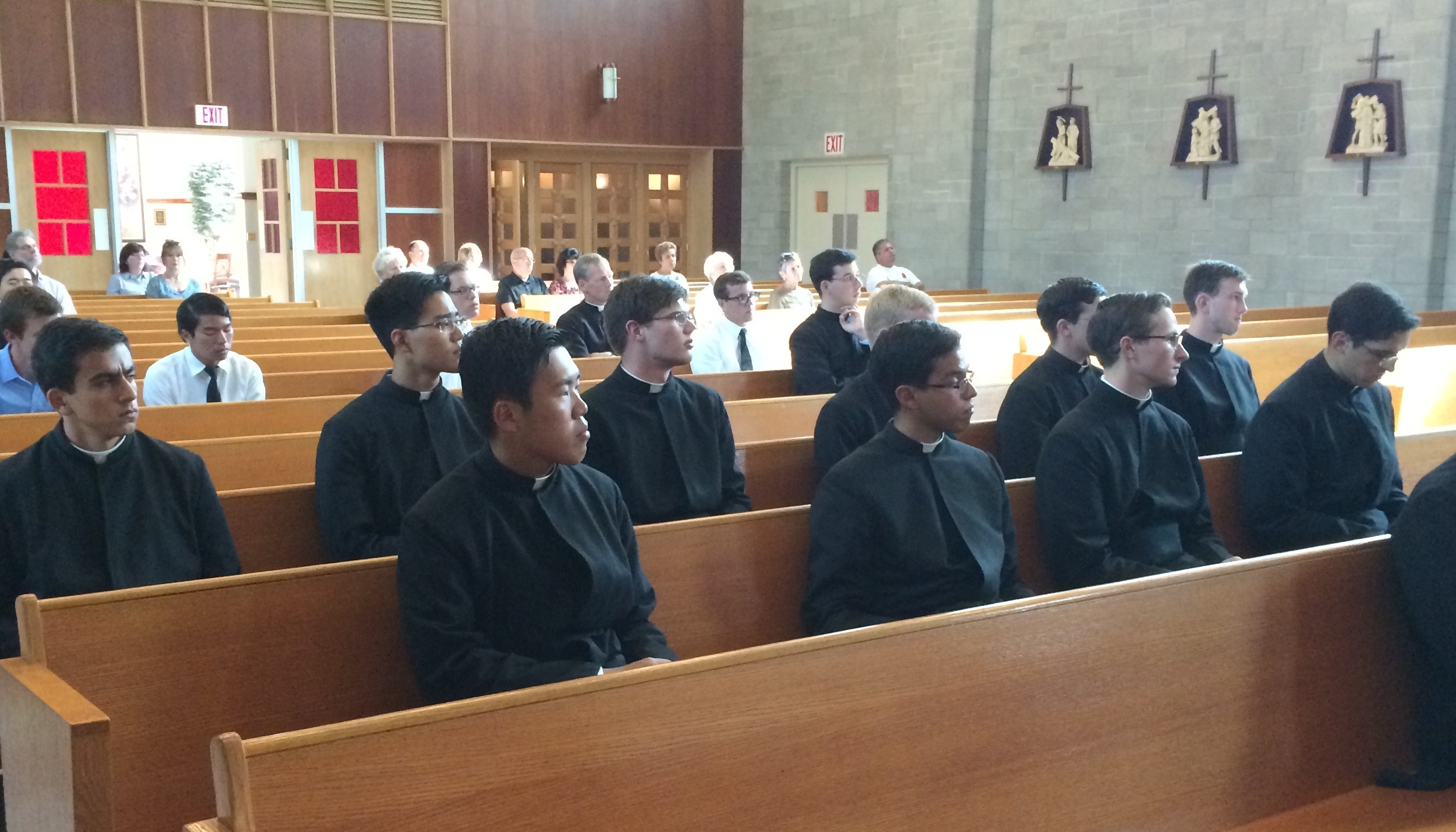 Seminarians from Cheshire in prayer