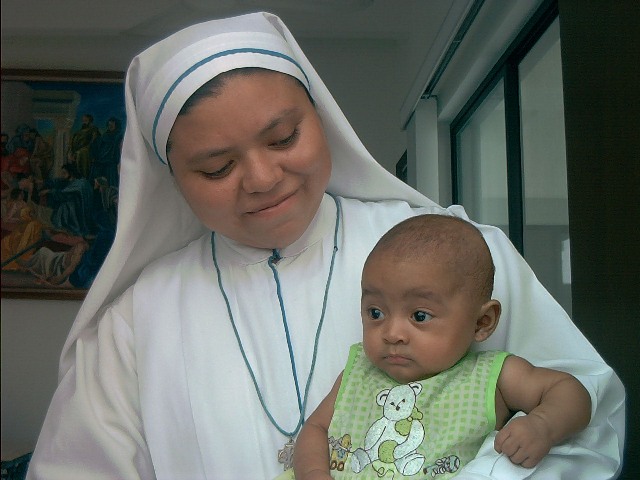 Sister with a baby