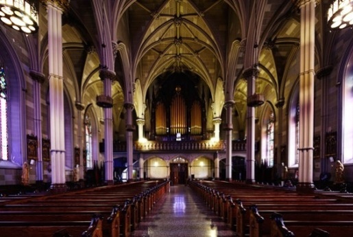 Inside church