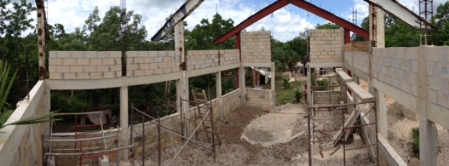 The church building project near Cancun