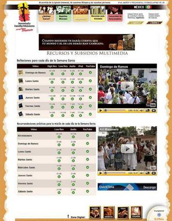 Portal de descarga de los subsidios para las misiones de Semana Santa.