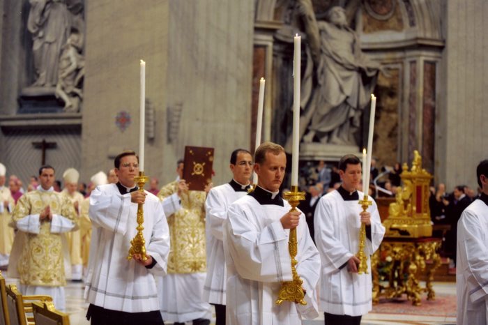 Fr. Scott serves at the Christmas Eve Mass, celebrated by Pope Benedict XVI.