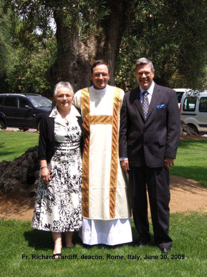 Fr. Richard with his parents on the day of his ordination to the diaconate, June 30, 2009.
