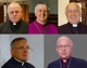 Above (left to right): Mons. Ricardo Blazquez, Mons. Giuseppe Versaldi and Mons. Ricardo Ezzati. Below (left to right): Mons. Charles Chaput and Mons. Ricardo Watty.