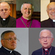 Above: Bishop Ricardo Bl&aacute;zquez, Bishop Giuseppe Versaldi, and Archbishop Ricardo Ezzati. Below: Archbishop Charles Chaput and Bishop Ricardo Watty. (Photocomposition: ACIPRENSA)