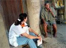 The missionaries� life is not easy. They come from middle-class and well-off families, yet in the towns they sleep on the floor of dusty schools or abandoned houses without running water. They eat whatever people offer them.